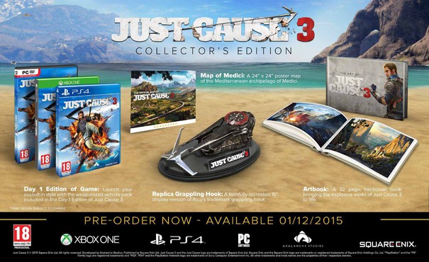 Just Cause 3 Collectors Edition Has A Grappling Hook While