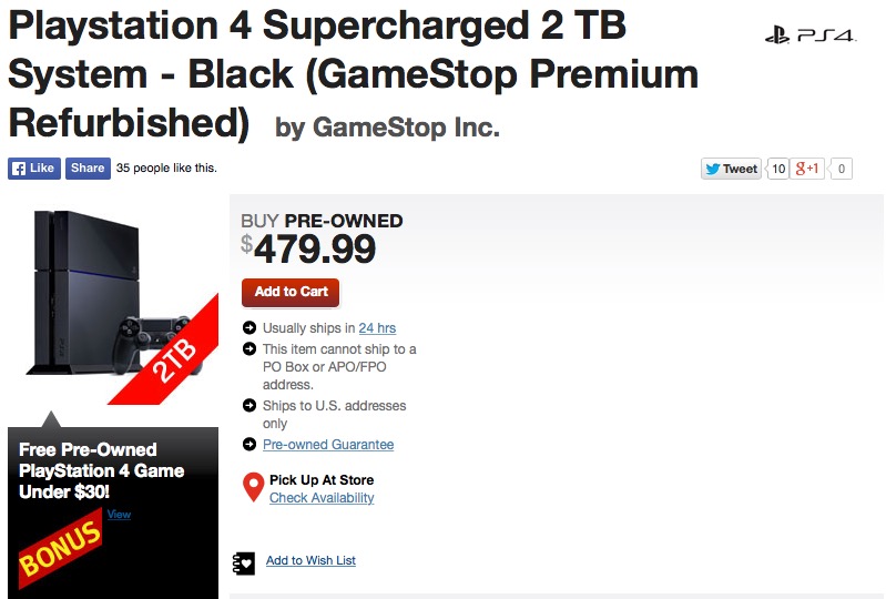 GameStop US Selling Refurbished 2TB PS4 Consoles TheSixthAxis
