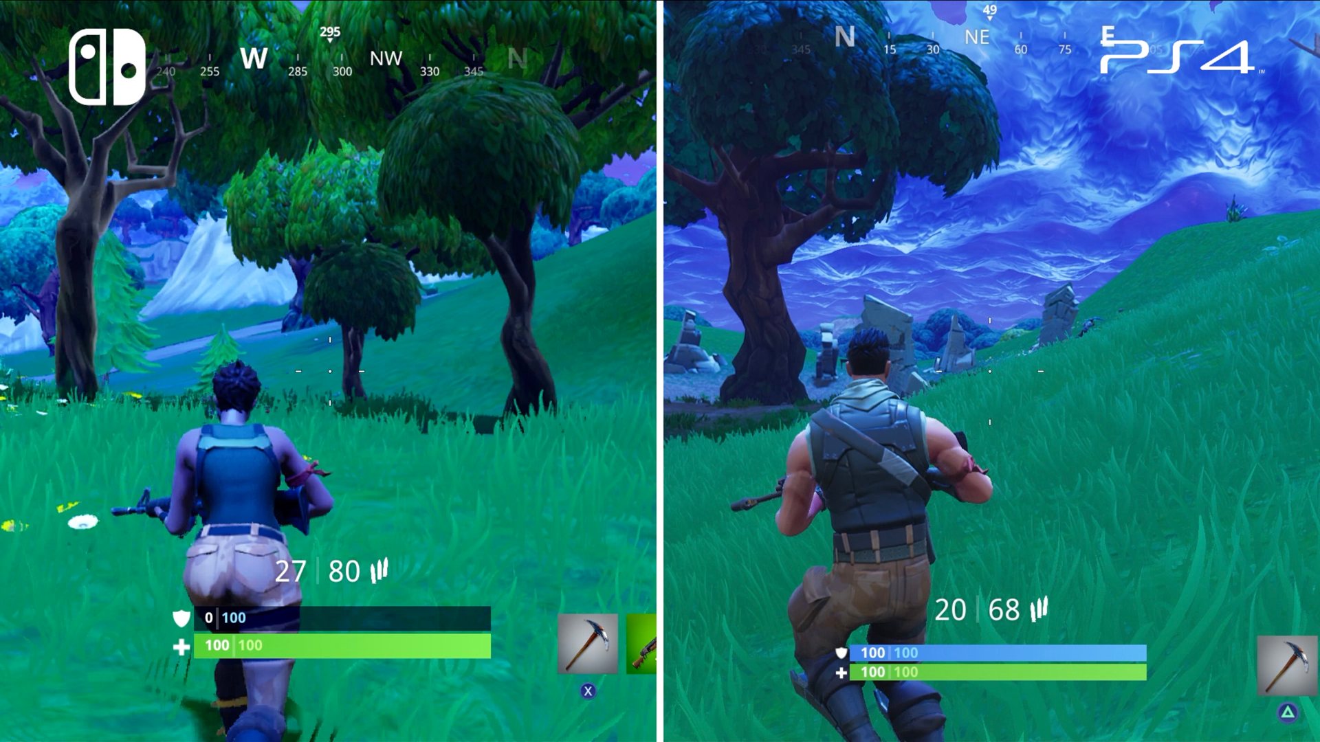 visually it is of course a major step down from other console both in handheld and in docked only targeting 30fps it s halved the frame rate of ps4 and - pc vs console vs mobile fortnite