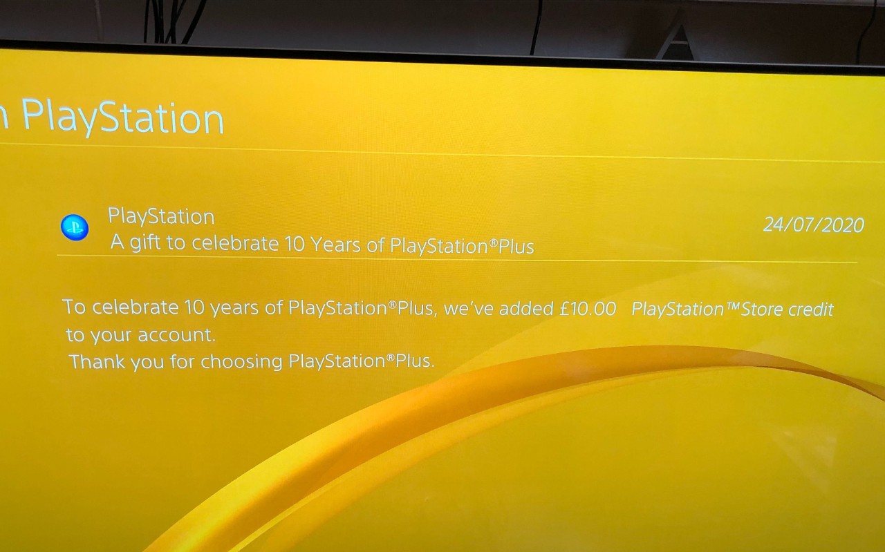 today type Pence Free £10/$10 PSN credit is being given out by Sony to celebrate 10 years of  Plus | TheSixthAxis