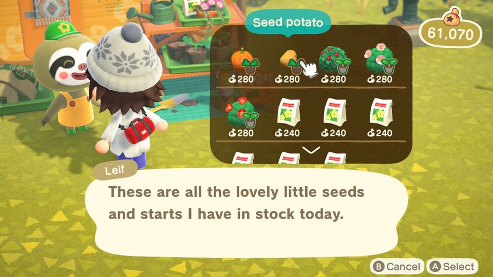 Animal Crossing Gyroids Guide Leif Buy Seeds Starts