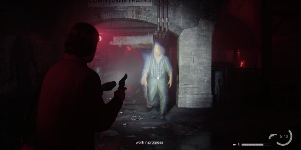 Alan Wake 2 Combat flashlight and gun