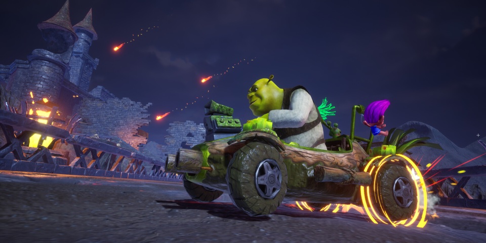Dreamworks All-Star Kart Racing Shrek drifting