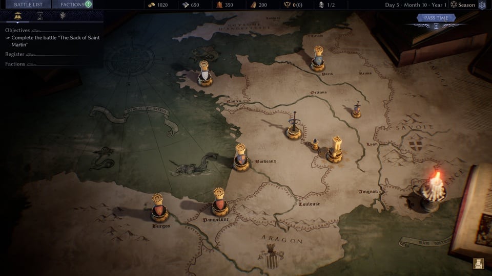 Crown Wars map of France