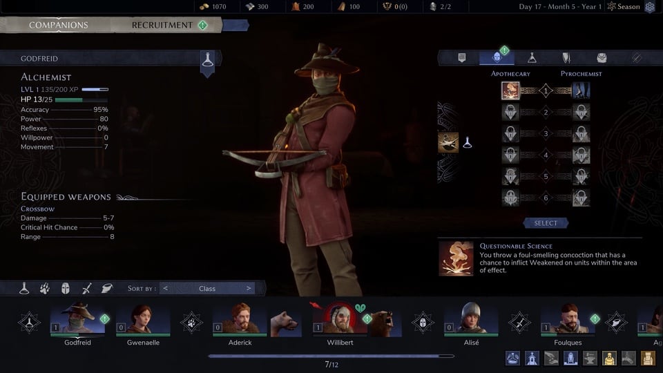 Crown Wars Alchemist level up screen