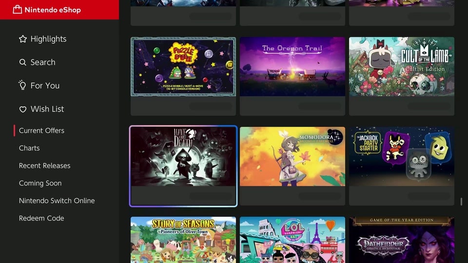 Nintendo Switch 2 eShop fast scrolling