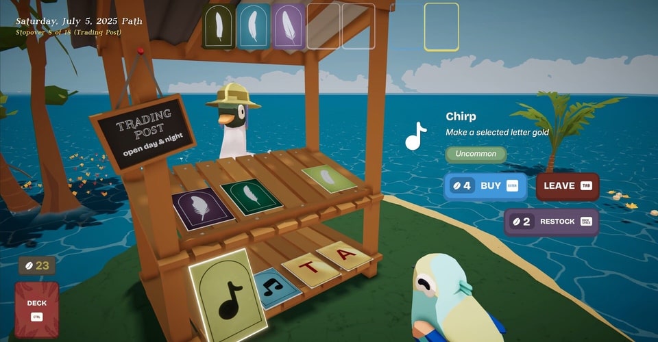 Birdigo word puzzle –trading post to swap feather powerups and letters
