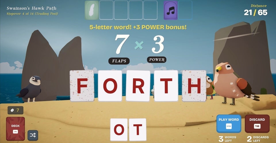 Birdigo word puzzle – rating letters flap and power