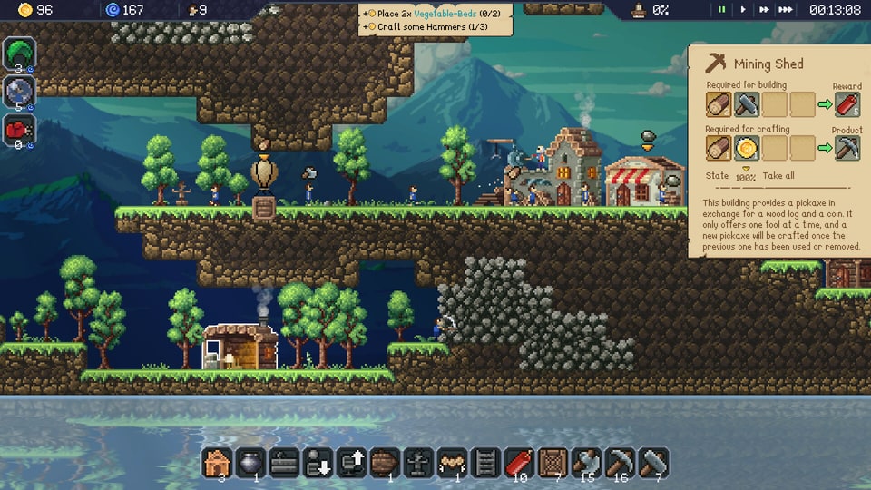Craftlings Mining Shed UI and info