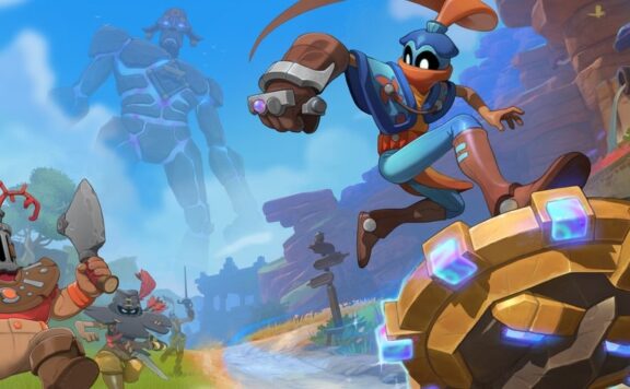 The Knightling keyart header - Leaping onto shield to escape enemies