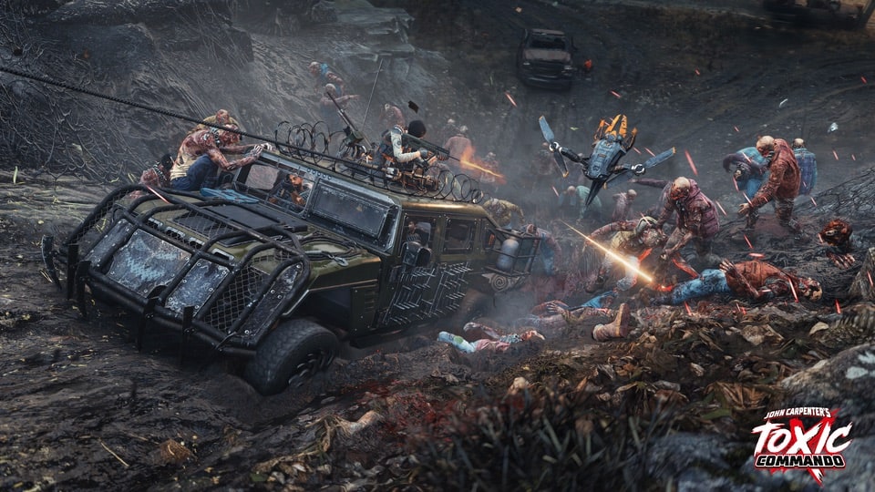 John Carpenter's Toxic Commando – hummvee pulling out of deep mud
