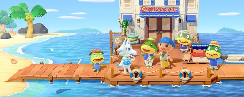 Animal Crossing New Horizons Hotel and Ver. 3.0 update keyart