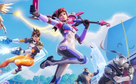 Fortnite x Overwatch header keyart