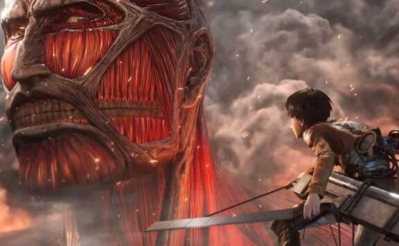 Attack on Titan 3 header screenshot – Eren and emerging Titan