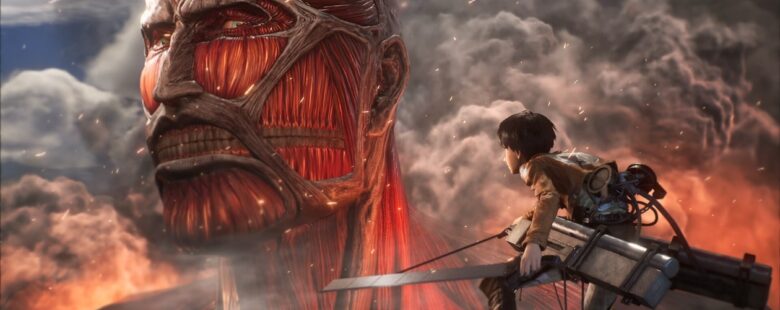 Attack on Titan 3 header screenshot – Eren and emerging Titan