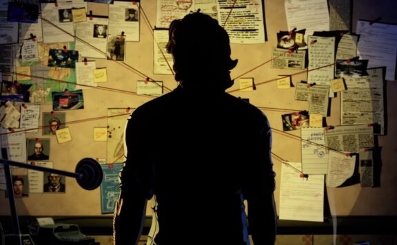 The Wolf Among Us 2 header –  Bigby before evidence board