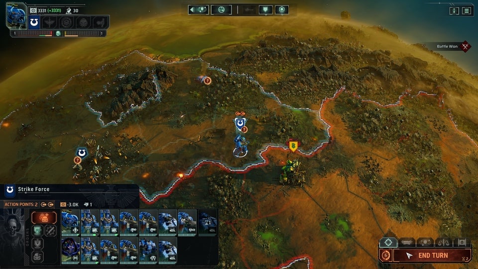 Total War Warhammer 40K planetary campaign map