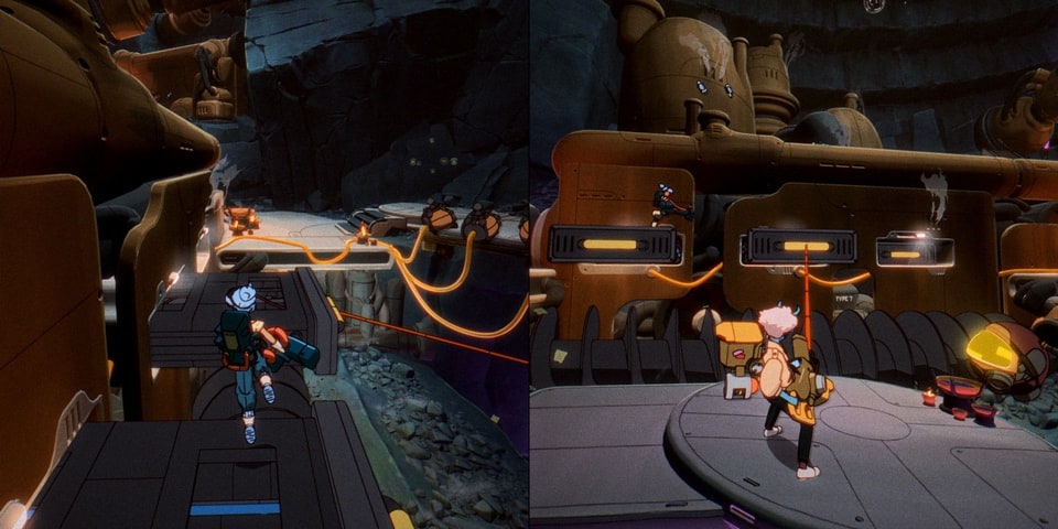 Orbitals split-screen co-op platforming
