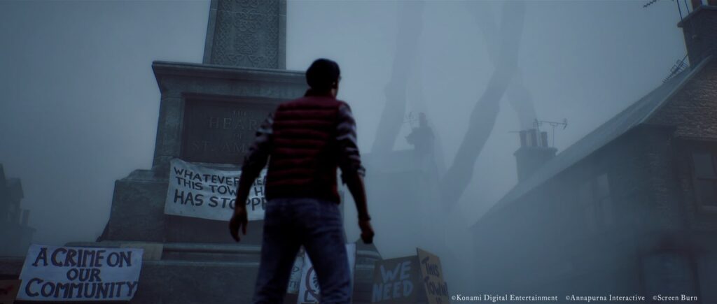 Silent Hill Townfall monster through the fog