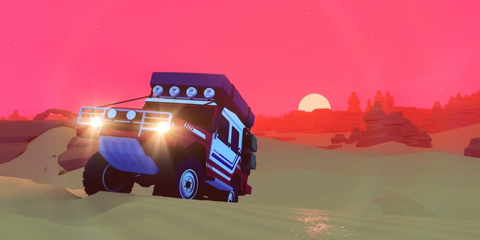 over the hill sunset